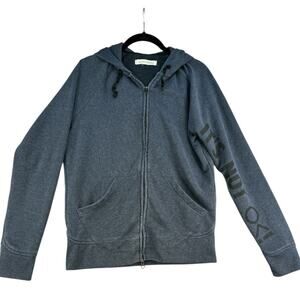 Outerknown Sweatshirt Medium Zip Up Hoodie Blue It's Not OK Hemp Blend